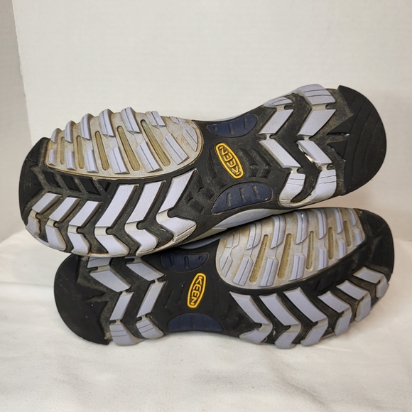 Keen women Marshall mid waterproof cushion collar hiking boot blue+grey Sz 7 - Picture 12 of 16